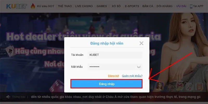 Đăng nhập Kubet để tận hưởng dịch vụ và nhận ưu đãi từ sân chơi